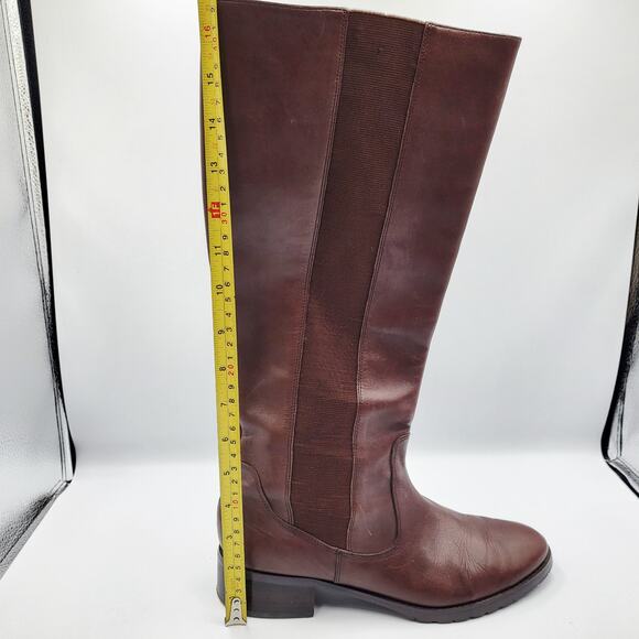 Donald J Pliner Buriel3 Chocolate Brown Leather Tall Riding Boots Women's Size 7 - Picture 12 of 12